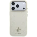Etui Guess Stripe Peony 4G Logo MagSafe na iPhone 18 Pro Max / 17 Pro Max - beżowe