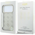 Etui Guess Stripe Peony 4G Logo MagSafe na iPhone 18 Pro Max / 17 Pro Max - beżowe