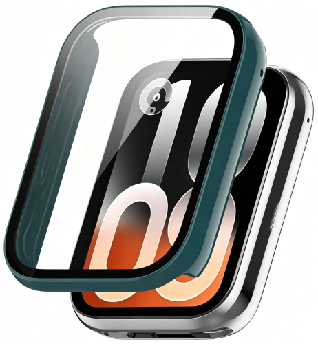 Etui Ochronne + SZKŁO HARTOWANE 2w1 do Xiaomi Smart Band 10 Pro | Zielony
