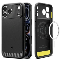 Etui Spigen Rugged Armor MagSafe na iPhone 18 Pro / 17 Pro - czarne matowe