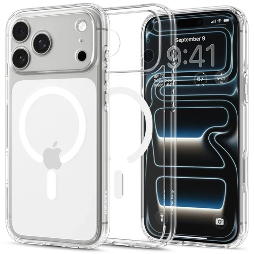 Etui Spigen Ultra Hybrid MagSafe na iPhone 18 Pro Max / 17 Pro Max - przezroczysto-białe