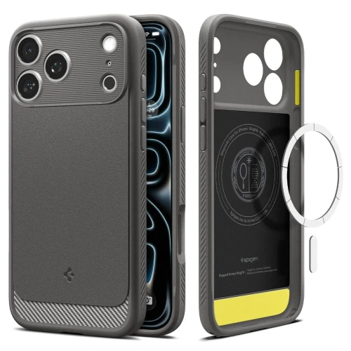 Etui Spigen Rugged Armor MagSafe na iPhone 18 Pro Max / 17 Pro Max - szare