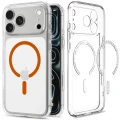Etui Spigen Ultra Hybrid MagSafe na iPhone 18 Pro / 17 Pro - przezroczysto-pomarańczowe