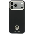 Etui Guess Grained Round Strass Logo MagSafe na iPhone 18 Pro Max / 17 Pro Max - czarne