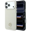 Etui Guess Grained Round Strass Logo MagSafe na iPhone 18 Pro / 17 Pro - beżowe