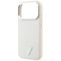 Etui Guess Grained Triangle Logo MagSafe na iPhone 18 Pro / 17 Pro - beżowe