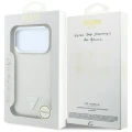 Etui Guess Grained Triangle Logo MagSafe na iPhone 18 Pro / 17 Pro - beżowe