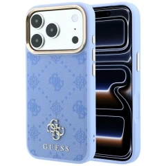 Etui Guess Peony 4G Small Logo MagSafe na iPhone 18 Pro Max / 17 Pro Max - jasnoniebieskie