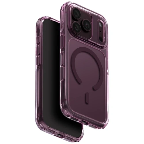 Etui UNIQ LifePro Xtreme Magclick Charging na iPhone 18 Pro / 17 Pro - przezroczysto-burgundowe