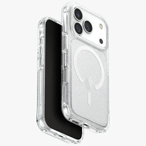 Etui UNIQ LifePro Xtreme Magclick Charging do iPhone 17 Pro - przezroczysty-brokat