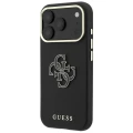 Etui Guess Grained & Big Resin Logo na iPhone 18 Pro Max / 17 Pro Max - czarne