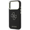 Etui Guess Grained & Big Resin Logo na iPhone 18 Pro Max / 17 Pro Max - czarne