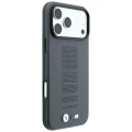 Etui BMW M Blue Perfo Metal Logo MagSafe na iPhone 18 Pro / 17 Pro - szare