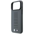 Etui BMW M Blue Perfo Metal Logo MagSafe na iPhone 18 Pro / 17 Pro - szare
