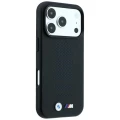 Etui BMW M Blue Perfo Metal Logo MagSafe na iPhone 18 Pro Max / 17 Pro Max - czarne