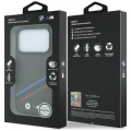 Etui BMW M Quadrille Kevlar Print Tricolor Lines & Metal Logo MagSafe na iPhone 18 Pro Max / 17 Pro Max - ciemnoszare