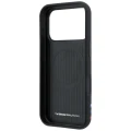 Etui BMW M Quadrille Kevlar Print Tricolor Lines & Metal Logo MagSafe na iPhone 18 Pro Max / 17 Pro Max - czarne