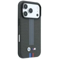 Etui BMW M Quadrille Kevlar Tricolor Print Lines MagSafe na iPhone 18 Pro / 17 Pro - ciemnoszare