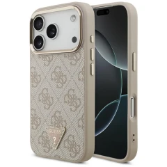Etui Guess 4G Triangle Logo MagSafe na iPhone 18 Pro / 17 Pro - różowo-złote