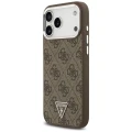 Etui Guess 4G Triangle Logo MagSafe na iPhone 18 Pro Max / 17 Pro Max - brązowo-srebrne