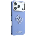 Etui Guess Grained & Big Resin Logo na iPhone 18 Pro / 17 Pro - niebieskie