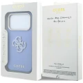 Etui Guess Grained & Big Resin Logo na iPhone 18 Pro / 17 Pro - niebieskie