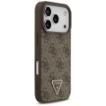 Etui Guess Leather 4G Triangle Strass MagSafe na iPhone 18 Pro / 17 Pro - brązowe