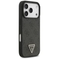 Etui Guess Leather 4G Triangle Strass MagSafe na iPhone 18 Pro / 17 Pro - czarne