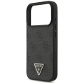 Etui Guess Leather 4G Triangle Strass MagSafe na iPhone 18 Pro / 17 Pro - czarne