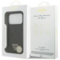 Etui Guess Leather 4G Triangle Strass MagSafe na iPhone 18 Pro / 17 Pro - czarne
