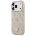 Etui Guess Leather 4G Triangle Strass MagSafe na iPhone 18 Pro / 17 Pro - różowe
