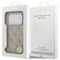 Etui Guess Leather 4G Triangle Strass MagSafe na iPhone 18 Pro / 17 Pro - różowe