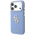 Etui Guess Smooth & Big Strass Logo na iPhone 18 Pro / 17 Pro - niebieskie