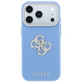 Etui Guess Smooth & Big Strass Logo na iPhone 18 Pro / 17 Pro - niebieskie