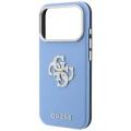 Etui Guess Smooth & Big Strass Logo na iPhone 18 Pro / 17 Pro - niebieskie