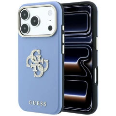 Etui Guess Smooth & Big Strass Logo na iPhone 18 Pro Max / 17 Pro Max - niebieskie