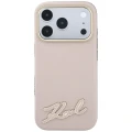 Etui Karl Lagerfeld Grained with Resin Signature Logo MagSafe na iPhone 18 Pro / 17 Pro - różowe