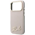 Etui Karl Lagerfeld Grained with Resin Signature Logo MagSafe na iPhone 18 Pro / 17 Pro - różowe