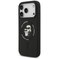 Etui Karl Lagerfeld Silicone Karl&Choupette Ring MagSafe na iPhone 18 Pro Max / iPhone 17 Pro Max - czarne