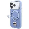 Etui Karl Lagerfeld with Ring Stand 360 Karl Head Pin MagSafe na iPhone 18 Pro / 17 Pro - jasnoniebieskie