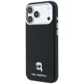 Etui Karl Lagerfeld Grained Karl Head Metal MagSafe na iPhone 18 Pro Max / 17 Pro Max - czarne