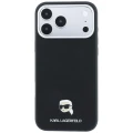 Etui Karl Lagerfeld Grained Karl Head Metal MagSafe na iPhone 18 Pro Max / 17 Pro Max - czarne