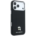 Etui Karl Lagerfeld Grained Karl Head Metal MagSafe na iPhone 18 Pro Max / 17 Pro Max - czarne