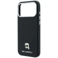 Etui Karl Lagerfeld Grained Karl Head Metal MagSafe na iPhone 18 Pro Max / 17 Pro Max - czarne