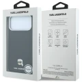 Etui Karl Lagerfeld Grained Karl Head Metal MagSafe na iPhone 18 Pro Max / 17 Pro Max - czarne