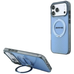 Etui Mercedes AMG IML Double Layer Urban Line with Ring Stand MagSafe na iPhone 18 Pro Max / 17 Pro Max - niebieskie