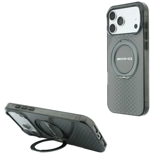 Etui Mercedes AMG IML Double Layer Urban Line with Ring Stand MagSafe na iPhone 18 Pro Max / 17 Pro Max - szare