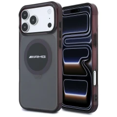 Etui Mercedes AMG IML Transparent Bicolor Block MagSafe na iPhone 18 Pro Max / 17 Pro Max - czarno-burgundowe