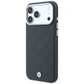 Etui BMW Sign Deboss Quilted Metal Logo MagSafe na iPhone 18 Pro / 17 Pro - ciemnoszare