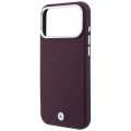 Etui BMW Sign Deboss Quilted Metal Logo MagSafe na iPhone 18 Pro / 17 Pro - bordowe